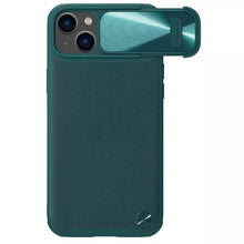 Заредете изображение във визуализатора на галерията – Nillkin CamShield S Leather Magnetic Case for Iphone 14/13 green
