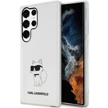 Заредете изображение във визуализатора на галерията – Karl Lagerfeld KLHCS23LHNCHTCT S23 Ultra S918 transparent hardcase Ikonik Choupette
