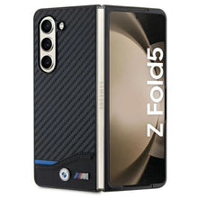 Заредете изображение във визуализатора на галерията – BMW Leather Carbon case for Samsung Galaxy Z Fold 5 - black
