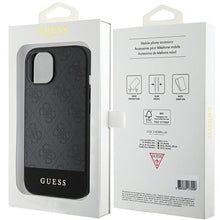 Заредете изображение във визуализатора на галерията – Original Case GUESS hardcase 4G Stripe Collection GUHCP15SG4GLGR for Iphone 13/14/15 grey
