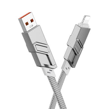 Заредете изображение във визуализатора на галерията – Borofone Cable BU43 Triumph 4 in 1 - USB + Type C na Lightning + Type C - PD 27W 3A 1,2 metres grey
