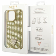 Заредете изображение във визуализатора на галерията – Original Case GUESS Rhinestone Triangle hardcase GUHCP14XHDGTPD for Iphone 14 Pro Max gold
