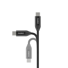 Заредете изображение във визуализатора на галерията – Choetech charging and data cable USB-C - USB-C PD3.1 240W 480 Mbps 2m black (XCC-1036)

