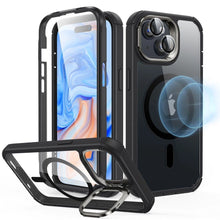 Заредете изображение във визуализатора на галерията – ESR Armor Tough Kickstand Halolock Case with MagSafe for iPhone 15 - Transparent and Black
