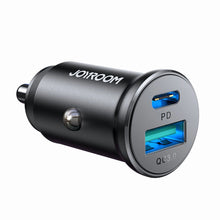 Заредете изображение във визуализатора на галерията – Joyroom JR-CCN05 30W USB-A USB-C mini car charger - black
