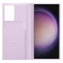 Заредете изображение във визуализатора на галерията – Samsung Smart View Wallet Case for Samsung Galaxy S23 Ultra Cover with Smart Flip Window Card Wallet Lilac (EF-ZS918CVEGWW)
