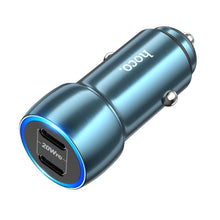 Заредете изображение във визуализатора на галерията – HOCO car charger 2x Type C PD 40W Z48 sapphire blue
