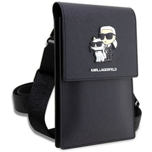 Заредете изображение във визуализатора на галерията – Original KARL LAGERFELD Handbag Saffiano Karl &amp; Choupette KLWBSAKCPMK black
