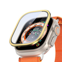 Заредете изображение във визуализатора на галерията – Dux Ducis Flas Tempered Glass with Aluminum Frame for Apple Watch Ultra 49mm - Gold
