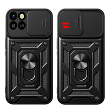 Заредете изображение във визуализатора на галерията – Hybrid Armor Camshield case for Infinix Smart 6 HD with camera cover - black
