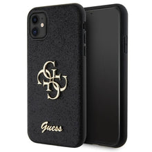 Заредете изображение във визуализатора на галерията – Original Case GUESS hardcase Glitter Script Big 4G GUHCN61HG4SGK for Iphone 11/ Xr black
