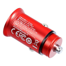 Заредете изображение във визуализатора на галерията – BASEUS car charger Circular metal Dual QC 3.0 2x USB Quick Charge red CCALL-ES09
