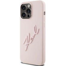 Заредете изображение във визуализатора на галерията – Karl Lagerfeld Silicone Karl Script case for iPhone 15 Pro Max - pink
