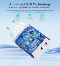 Заредете изображение във визуализатора на галерията – Choetech PD6013 2x USB-C PD 65W GaN wall charger - white
