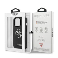 Заредете изображение във визуализатора на галерията – Guess GUHCP13XSA4GSBK iPhone 13 Pro Max 6,7" czarny/black hardcase Saffiano 4G Metal Logo
