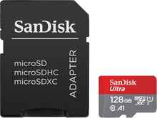 Заредете изображение във визуализатора на галерията – SANDISK ULTRA  A1 Memory MicroSDXC Card - 128GB 140MB/s Class 10 UHS-I + adapter
