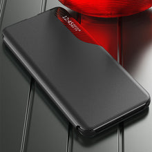 Заредете изображение във визуализатора на галерията – Eco Leather View Case elegant case with a flip cover and stand function for Samsung Galaxy A53 5G black
