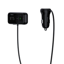 Заредете изображение във визуализатора на галерията – Wireless Bluetooth FM transmitter with charger Baseus S-16 (Overseas edition) - black
