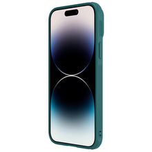 Заредете изображение във визуализатора на галерията – Nillkin CamShield Leather S Case iPhone 14 Pro Max cover with camera cover green
