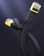 Заредете изображение във визуализатора на галерията – Ugreen Flat Cable Internet Network Cable Ethernet Patchcord RJ45 Cat 7 STP LAN 10 Gbps 3m Black (NW106 11262)
