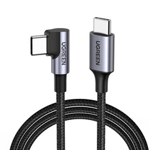 Заредете изображение във визуализатора на галерията – Ugreen US255 USB-C to Angled USB 2.0 CM/M Round Cable Aluminum Shell Nickel Plating 0.5m Gray Black
