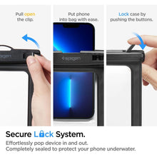 Заредете изображение във визуализатора на галерията – Spigen a601 universal waterproof case 2-pack black - TopMag
