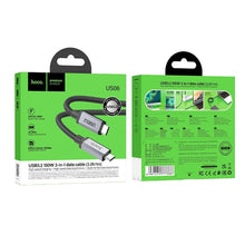 Заредете изображение във визуализатора на галерията – Hoco cable type c to type c power delivery pd100w 5a usb3.2 20gbps us06 1m black
