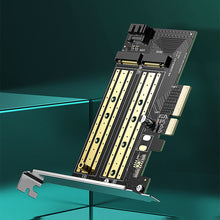 Заредете изображение във визуализатора на галерията – Ugreen expansion card adapter PCIe 3.0 x4 to SSD M.2 M-Key / M.2 B-Key black (CM302)
