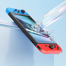 Заредете изображение във визуализатора на галерията – Set of 2x Baseus Crystal tempered glass for Nintendo Switch OLED 2021 + mounting kit - transparent
