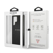 Заредете изображение във визуализатора на галерията – Guess GUHCS22LPSASBBK S22 Ultra S908 czarny/black Saffiano Stripe
