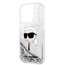 Заредете изображение във визуализатора на галерията – Karl Lagerfeld KLHCP14LLNKHCH iPhone 14 Pro 6.1" silver/silver hardcase Glitter Karl Head
