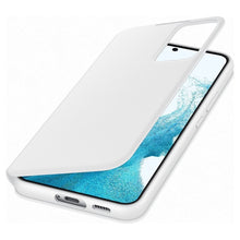 Заредете изображение във визуализатора на галерията – Samsung Smart Clear View Standing Cover Case Antibacterial Smart Flip Case Samsung Galaxy S22 + (S22 Plus) White (EF-ZS906CWEGEE)
