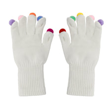 Заредете изображение във визуализатора на галерията – Gloves for touch screens with pom poms WHITE
