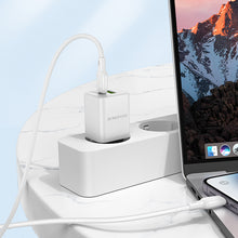 Заредете изображение във визуализатора на галерията – Borofone Wall charger BN14 Royal GaN - USB + Type C - QC 3.0 PD 30W white
