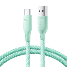 Заредете изображение във визуализатора на галерията – Joyroom Multi-Color Series SA34-AC6 USB-A / USB-C Cable 100W Fast Transfer 1m - Green
