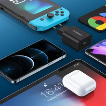 Заредете изображение във визуализатора на галерията – Choetech fast charger USB C 25W PPS PD black (PD6003)
