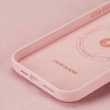 Заредете изображение във визуализатора на галерията – Dux Ducis Grit Leather Case for iPhone 14 Pro Max Elegant Faux Leather Cover (MagSafe Compatible) Pink
