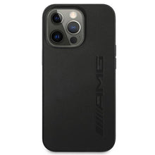 Заредете изображение във визуализатора на галерията – AMG AMHCP13XDOLBK iPhone 13 Pro Max 6,7" czarny/black hardcase Leather Hot Stamped
