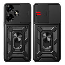 Заредете изображение във визуализатора на галерията – Hybrid Armor Camshield case for Infinix Hot 30 with camera cover - black
