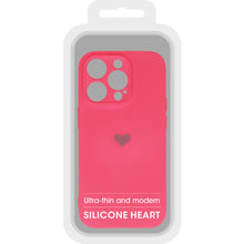 Заредете изображение във визуализатора на галерията – Vennus Silicone Heart Case for Iphone 13 Pro Max design 1 fuchsia
