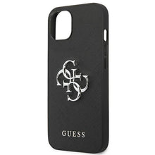 Заредете изображение във визуализатора на галерията – Guess GUHCP13MSA4GSBK iPhone 13 6,1" czarny/black hardcase Saffiano 4G Metal Logo
