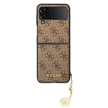 Заредете изображение във визуализатора на галерията – Original Case GUESS - hardcase 4G Charms Collection GUHCZF4GF4GBR  for Samsung Galaxy Z Flip 4 Brown
