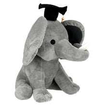 Заредете изображение във визуализатора на галерията – Plush elephant with cap grey
