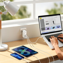 Заредете изображение във визуализатора на галерията – Baseus GaN5 Pro fast charger 2xUSB-C + USB 140W EU white (CCGP100202)

