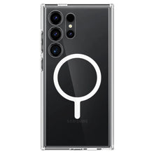 Заредете изображение във визуализатора на галерията – Spigen Ultra Hybrid OneTap Ring Case with MagSafe for Samsung Galaxy S24 Ultra - Transparent and White
