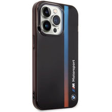 Заредете изображение във визуализатора на галерията – Case BMW BMHCP14X22HVGV iPhone 14 Pro Max 6.7" black/black IML Tricolor Stripe
