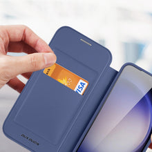 Заредете изображение във визуализатора на галерията – Dux Ducis Skin X Pro case for Samsung S24+ with magnetic ring and flap - blue
