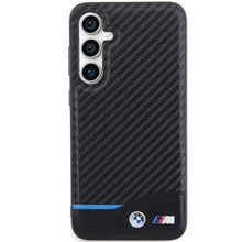Заредете изображение във визуализатора на галерията – Original Case BMW Leather Carbon BMHCS23FE22NBCK for Samsung Galaxy S23 FE Black
