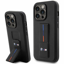 Заредете изображение във визуализатора на галерията – Original Case BMW Grip Hot Stamp Hardcase BMHCP14L22GSLK for Iphone 14 Pro Black

