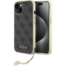 Заредете изображение във визуализатора на галерията – Guess 4G Charms Collection case for iPhone 15 - gray
